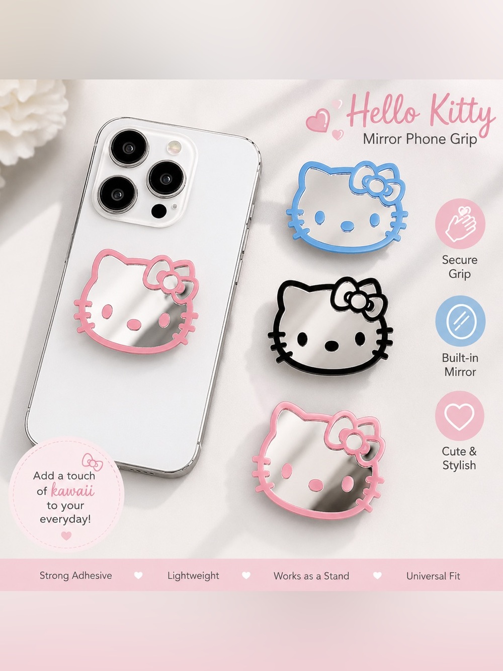 Hello Kitty Mirror Phone Grip - Pink ONLY